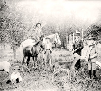 ca 1896 L to R Johnn Higgins, William Bower (on horse), John H Bower, Daniel Bower & James Bower R